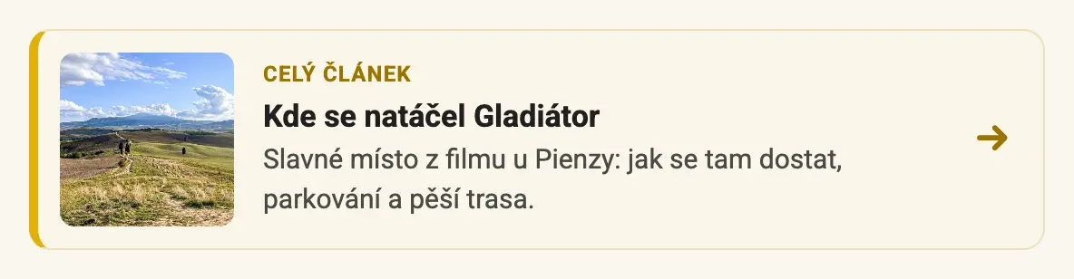 Karta Celý článek v cestopisu, která vede na podrobný článek o místě